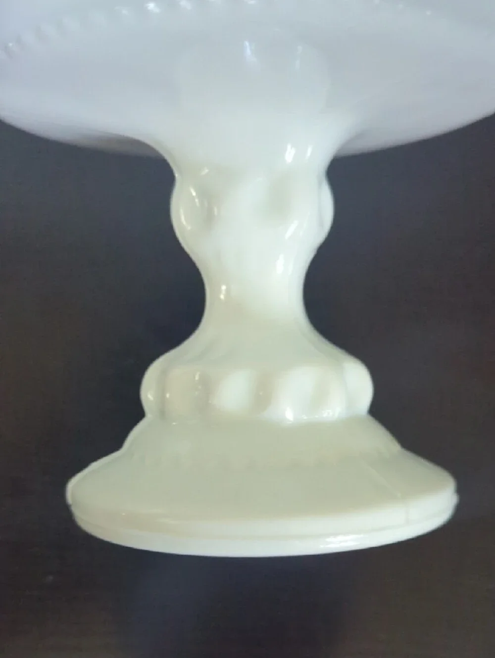 Vintage White Milk Glass Compote Pedestal Bowl